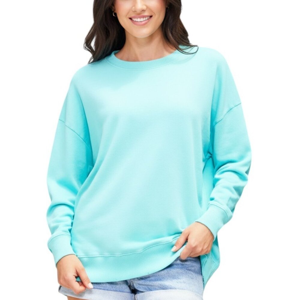 Wildfox Roadtrip Sweatshirt Pigment Aqua Sky Size Small